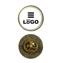 Pin's rond doré made in Europe personnalisable