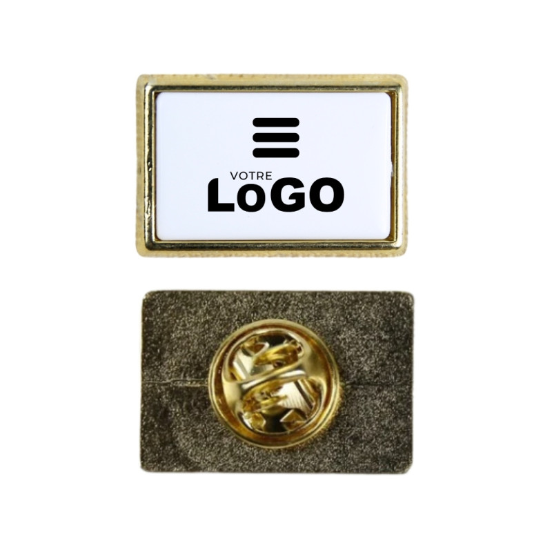 Pin's rectangulaire Or - 24x18mm - personnalisable en ligne