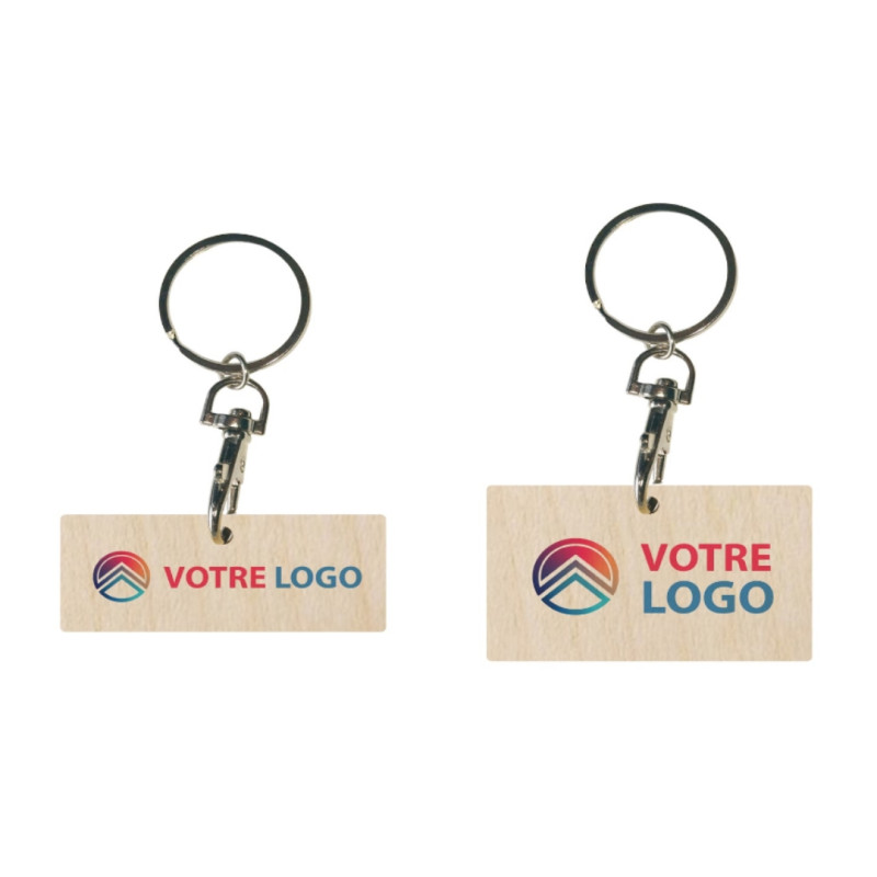 Porte-clés français Bois RECTANGLE - différente tailles