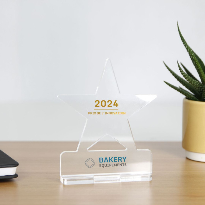 Trophée en plexiglas ETOILE - personnalisable