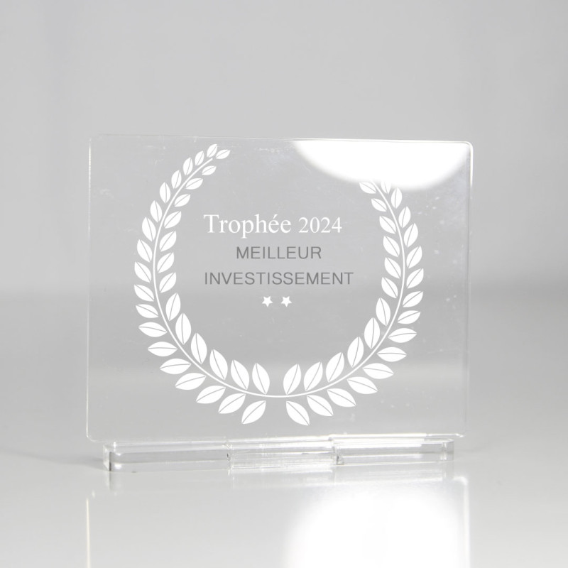 Trophée en plexiglas RECTANGLE - personnalisable