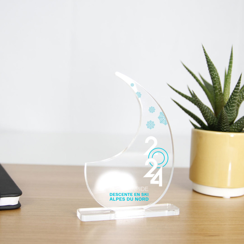 Trophée en plexiglas VIRGULE - personnalisable