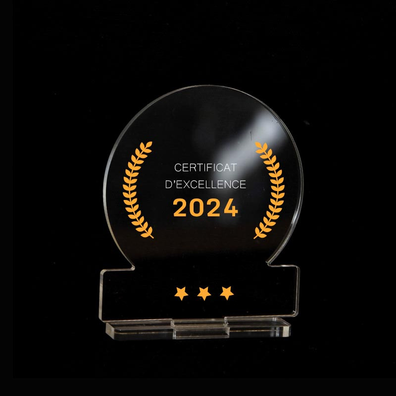 Trophée en plexiglas ROND - made in france