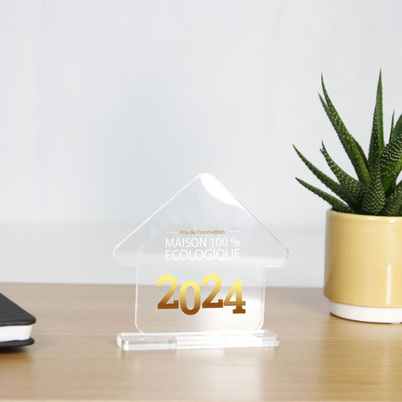 Trophée en plexiglas MAISON - personnalisable