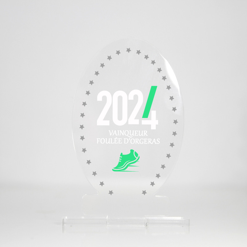 Trophée en plexiglas OVAL