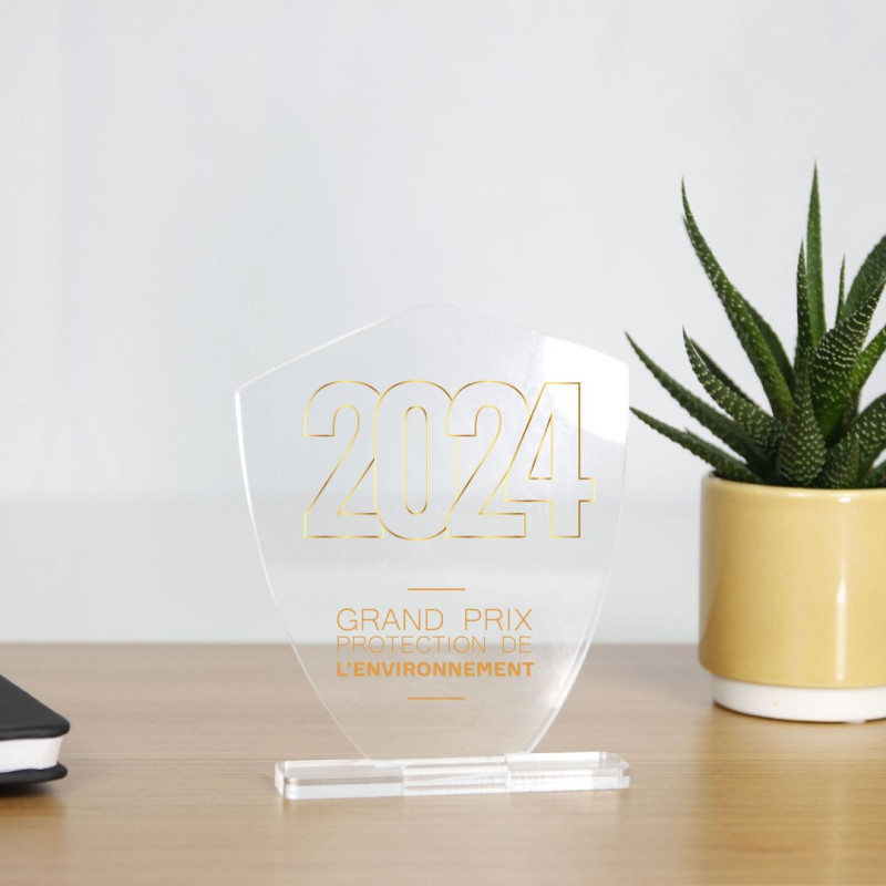 Trophée en plexiglas BLASON - personnalisable