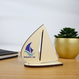 Trophée en bois BATEAU 10cm - personnalisable