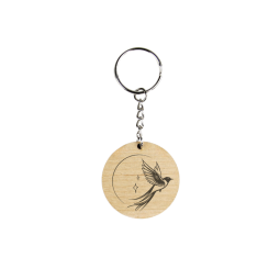 Porte-clés français Bois ROND - 30, 40 et 50mm -