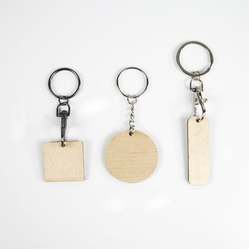 Porte-clés français Bois ROND - 30, 40 et 50mm -
