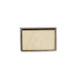 Pin's rectangulaire bois Argent - 24x18mm - personnalisable en ligne