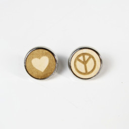Pin's Rond bois or - 20 mm - Made in France