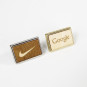 Pin's Rectangle bois Or - 24 x 18 mm - Made in France