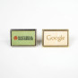 Pin's Rectangle bois Or - 24 x 18 mm - Made in France - personnalisé