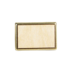 Pin's rectangulaire bois Or - 24x18mm - personnalisable en ligne