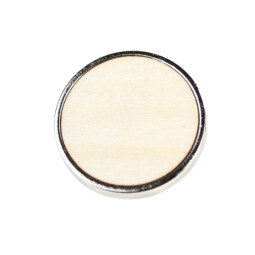 Pin's Rond Bois Argent - 25 mm - personnalisable