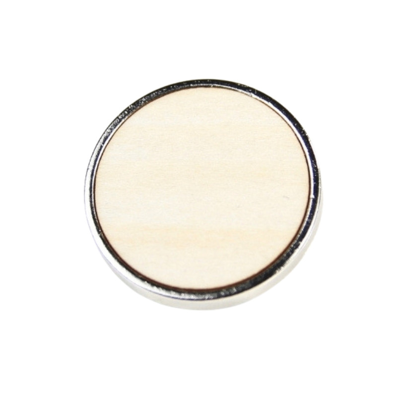 Pin's Rond Bois Argent - 25 mm - personnalisable