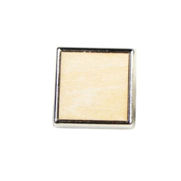 Pin's carré bois argent et or - 18mm