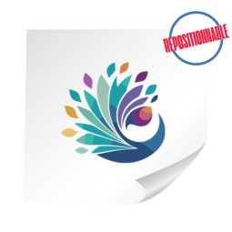 Sticker MAT repositionnable CARRE blanc