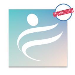 Sticker MAT repositionnable CARRE blanc