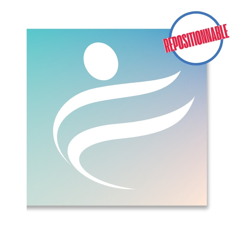 Sticker MAT repositionnable CARRE blanc